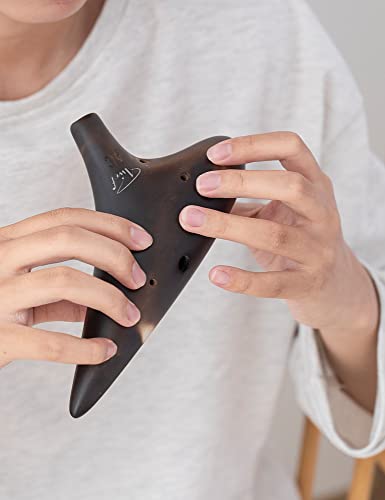 awef Joy of Wood Thrush 12 Hole Alto C Ceramic Ocarina Sweet Potato Shape in Exquisite Craft (Free Smokey Coffee) - Image 5