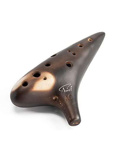 awef Joy of Wood Thrush 12 Hole Alto C Ceramic Ocarina Sweet Potato Shape in Exquisite Craft (Free Smokey Coffee) - Image 1