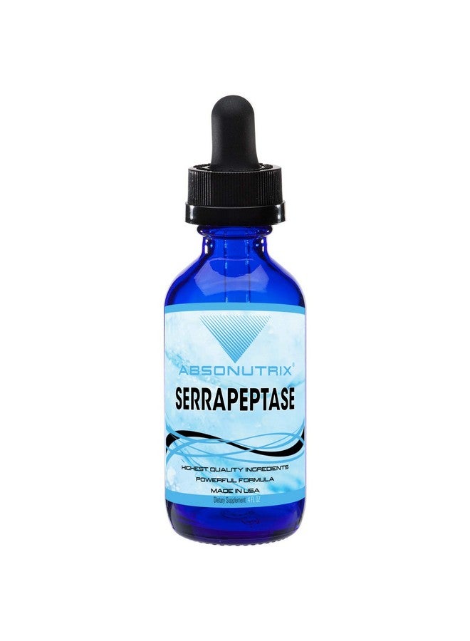 Absonutrix Serrapeptase Enzyme 583mg,125000 spu, 4 Oz drops, 200 Servings, Made in USA, Quick Absorption, Quality Ingredients, Third-Party Tested, Non-GMO, GMP Certified, Cruelty Free Products - Image 1
