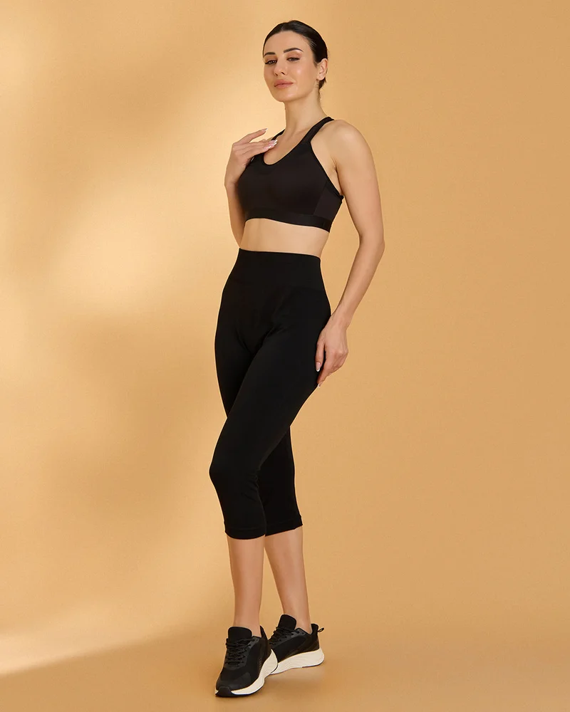 Redtag Women Black Active Leggings