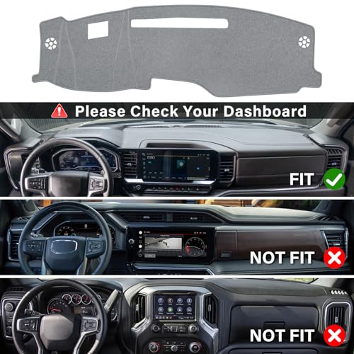 MOCHENT Dash Cover for 20222025 2026 Chevy Chevrolet SilveradoGMC Sierra Accessories 1500 2500HD 3500HD Dashboard Cover with HUD Sunshield NonSlip Center Console Protector Pad Only fits 134 in Screen - Image 3