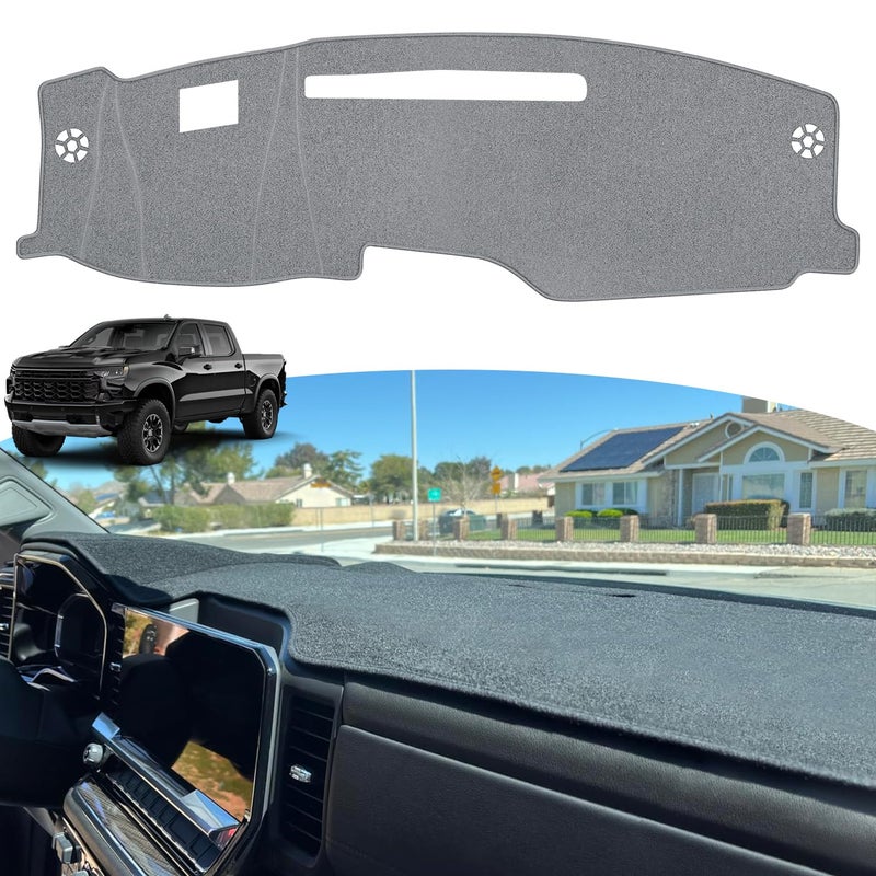 MOCHENT Dash Cover for 20222025 2026 Chevy Chevrolet SilveradoGMC Sierra Accessories 1500 2500HD 3500HD Dashboard Cover with HUD Sunshield NonSlip Center Console Protector Pad Only fits 134 in Screen - Image 2