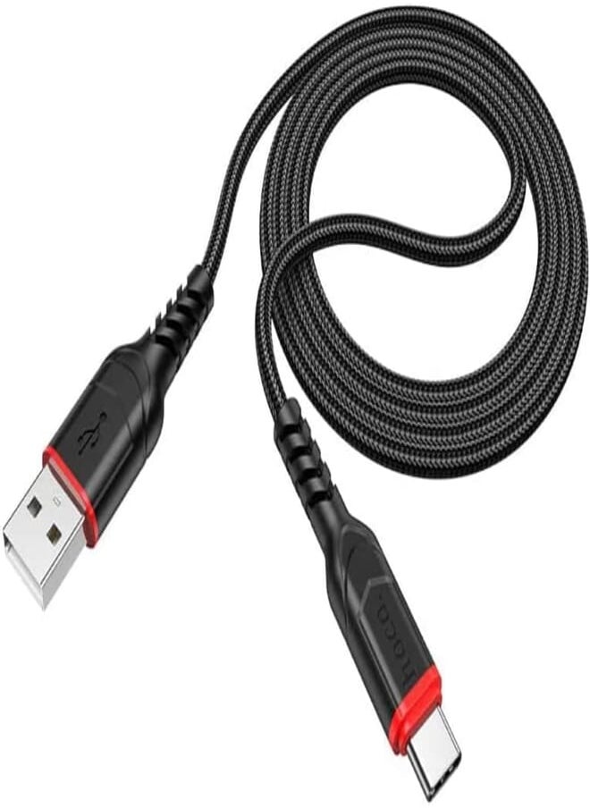 Hoco Hoco X59 - Victory, Charging And Data Transmission Cable, Type-C (2M - 3A) Compatible With Samsung Huawei Xiaomi Oppo - Black 