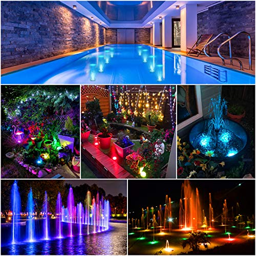 YiaMia Submersible Led Battery Operated Spot Lights with Remote, Decorative Fish Bowl Small Lamps for Aquarium Vase Base Pond Wedding Halloween Party (4 Pack) - Image 4