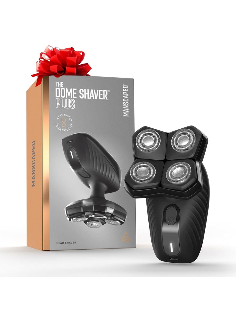 MANSCAPED® The Dome Shaver™ Plus Men’s Head Shaver – Four Double-Track Rotary Blades with SkinSafe® & FlexAdjust Technology, Waterproof, USB-C Charging, Magnetic Detachable Blade Pad, Travel Lock - Image 1