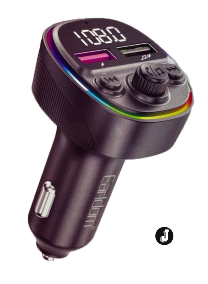 JAJEEK FM Transmitter 65W in Black for High-Quality Audio Streaming and Fast Charging - Image 1