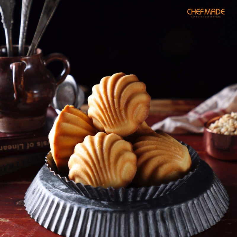 CHEFMADE Madeleine Mold Cake Pan, 12-Cavity Non-Stick Spherical Shell Madeline Bakeware for Oven Baking (Champagne Gold) - Image 5