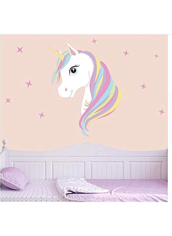 MCS Unicorn Wall Stickers Colorful Animals Horse Stars Wall Decals For Kids Girls Room Diy Poster Wallpaper Home Decor  - Image 1