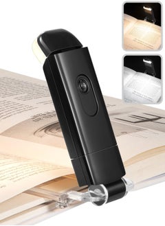 Kimaya USB Rechargeable Book Reading Light, Warm White + Daylight, LED Eye Care Clip on Book Light for Reading in Bed (Black)  - Image 1