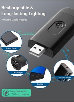 Kimaya USB Rechargeable Book Reading Light, Warm White + Daylight, LED Eye Care Clip on Book Light for Reading in Bed (Black)  - Image 3