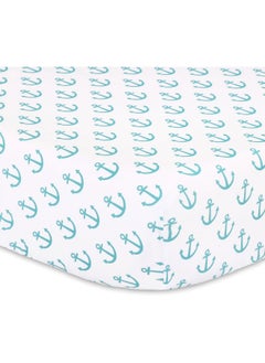 belle Nautical 4 Piece Whales and Anchors Baby Crib Bedding Set  - Image 4