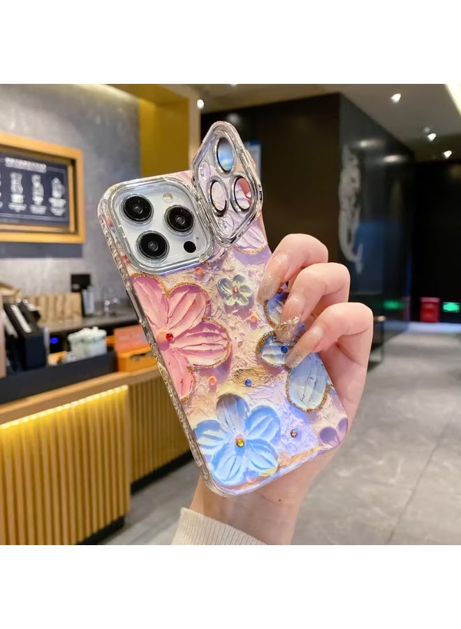 Temu A full-coverage portable lens case with a colorful floral design, a stylish and modern new design of the highest quality, an advanced protective case for complete drop protection, a creative personalized shell for iPhone 15 Pro - Image 3