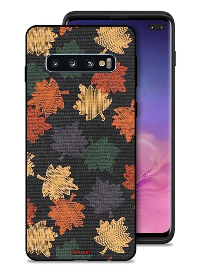 Tolwak Samsung Galaxy S10 Plus Protective Case Cover Autumn Leaves Art - Image 1