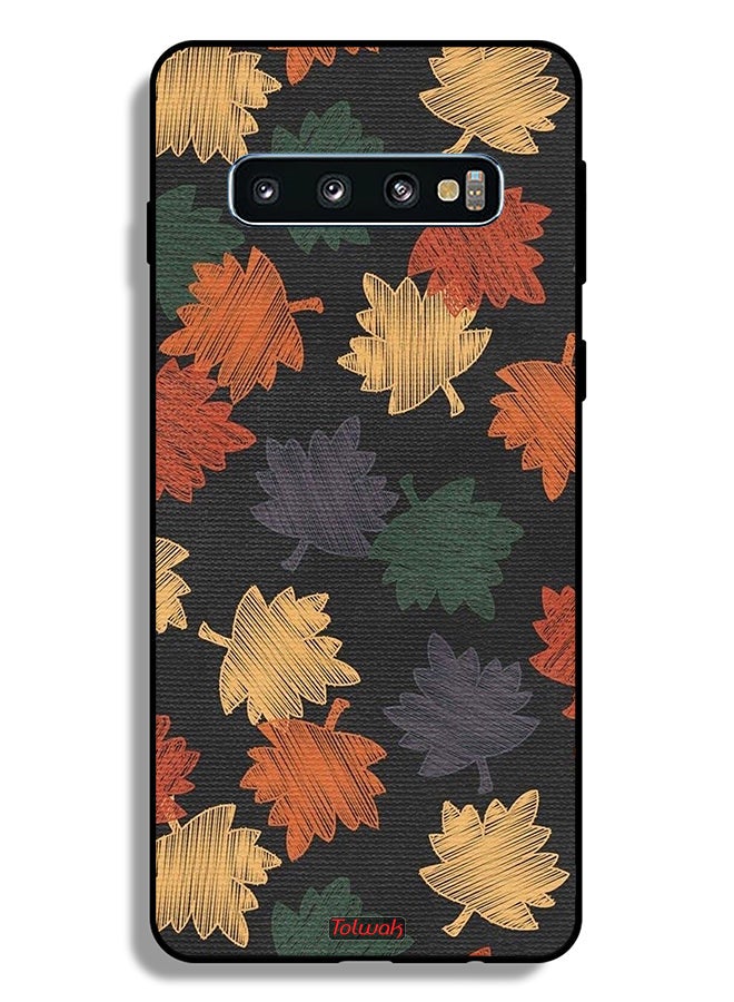 Tolwak Samsung Galaxy S10 Plus Protective Case Cover Autumn Leaves Art - Image 2