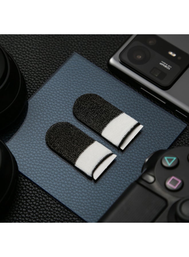 Shake Tone Ultra-thin 24-pin Silver Fiber Wireless Non-slip Anti-sweat Touch Screen Breathable Not Catton Walking Hand Swimming Finger Sleeve Wholesale-Product Color:Pair Of Rice Ink Silver Finger Set (exquisite Packaging)  - Image 3