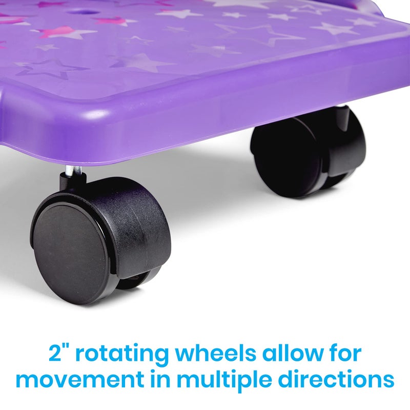 hand2mind Purple Indoor Scooter Board with Handles, Floor Scooter, Sit Down Scooter, Gym Activities for Kids, Indoor Recess Games, Sport Scooters, Physical Education Equipment, Gross Motor Toys - Image 3