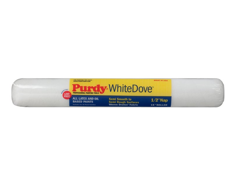 Purdy 18” x 1/2” Nap Purdy 144670183 White Dove Roller Cover, Dralon - Image 1