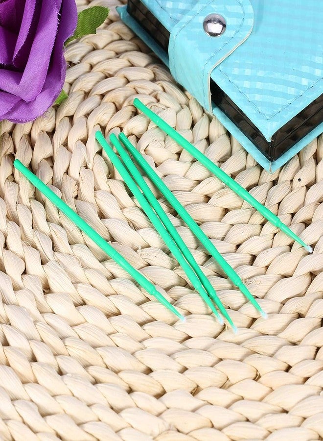 Salmue 4 Colors Available 100PCS/Bag Disposable Micro Applicator Brushes, Women Eyelash Extension Brushes for Makeup Brushes, Extension Mascara Brush Eyelash Glue Cleaning Stick, (2.5mm)(green) - Image 3