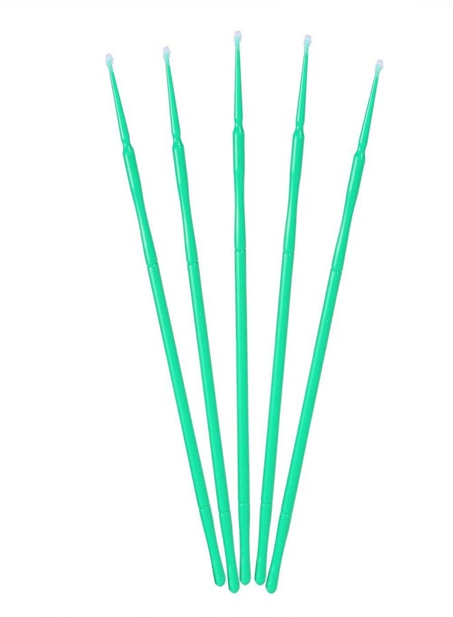 Salmue 4 Colors Available 100PCS/Bag Disposable Micro Applicator Brushes, Women Eyelash Extension Brushes for Makeup Brushes, Extension Mascara Brush Eyelash Glue Cleaning Stick, (2.5mm)(green) - Image 2