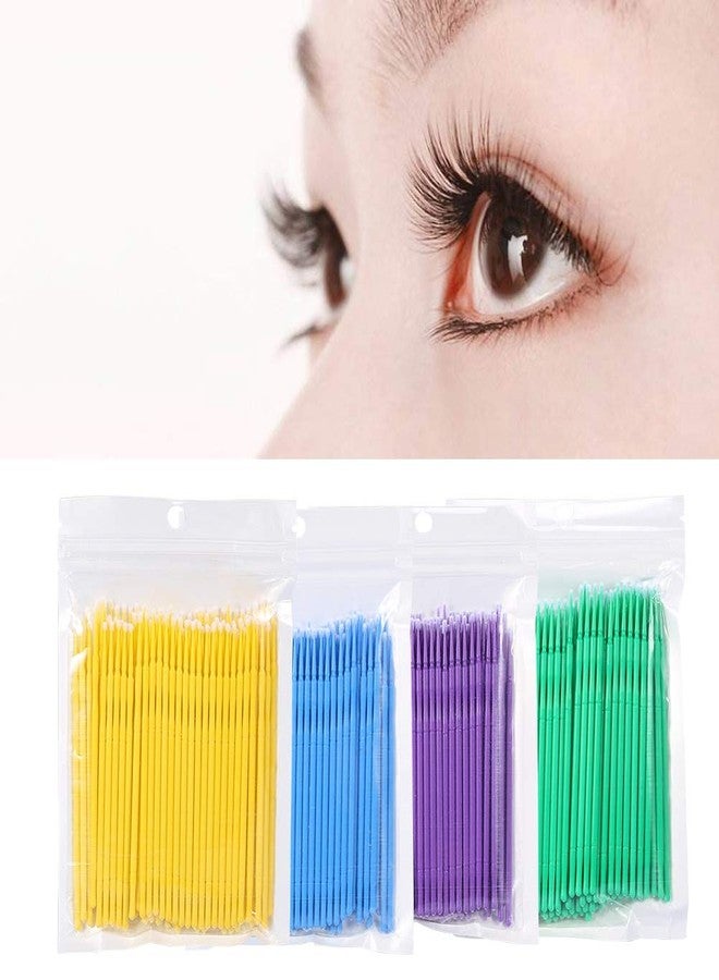 Salmue 4 Colors Available 100PCS/Bag Disposable Micro Applicator Brushes, Women Eyelash Extension Brushes for Makeup Brushes, Extension Mascara Brush Eyelash Glue Cleaning Stick, (2.5mm)(green) - Image 4