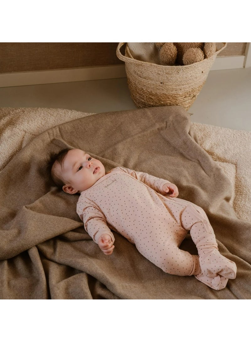 Dirkje Dirkje Girls Baby Organic Playsuit Slippers Soft Pink Dots - Image 4