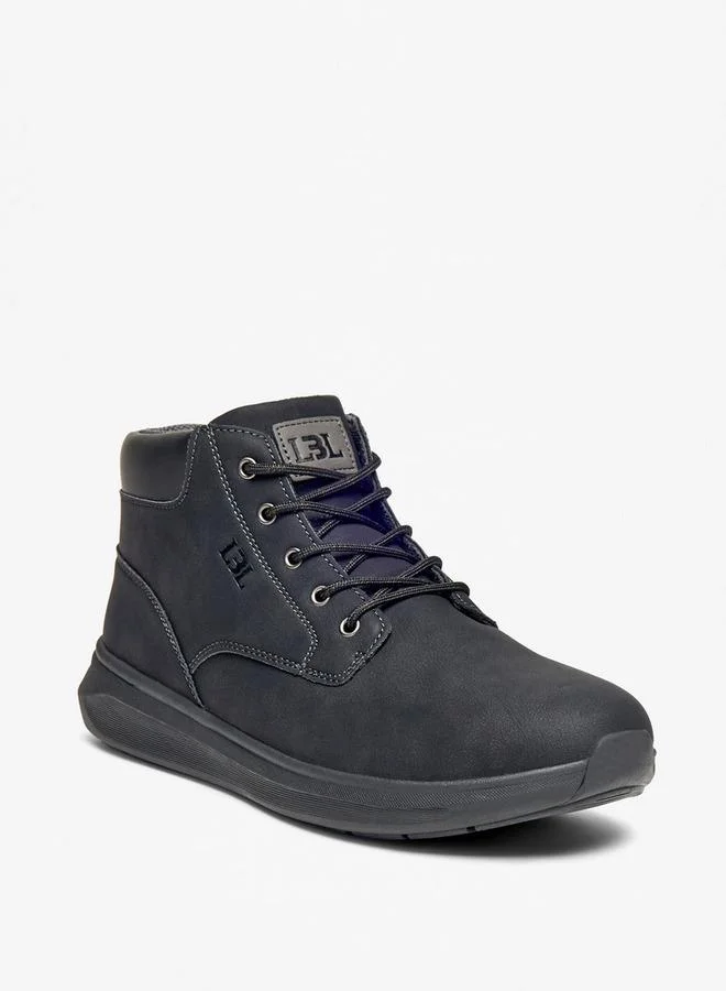 Panelled Lace-Up Ankle Boots