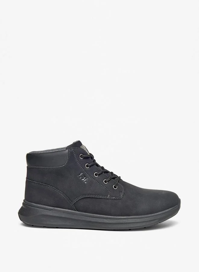 LBL By Shoexpress BLACK Panelled Lace-Up Ankle Boots for Men | Best Price UAE