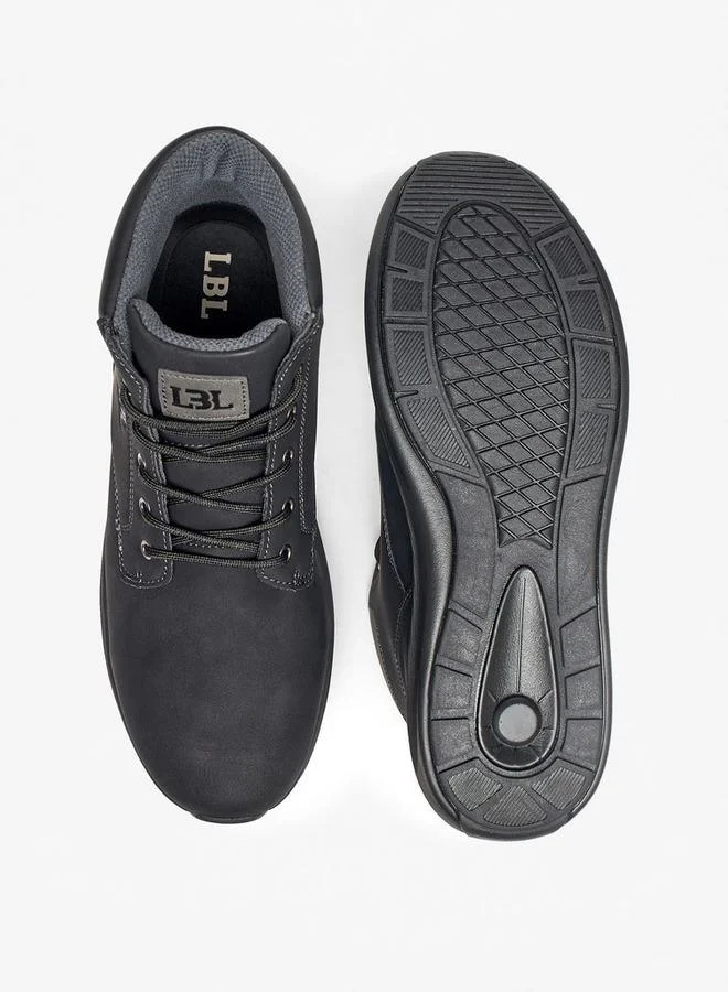 LBL By Shoexpress BLACK Panelled Lace-Up Ankle Boots for Men | Best Price UAE