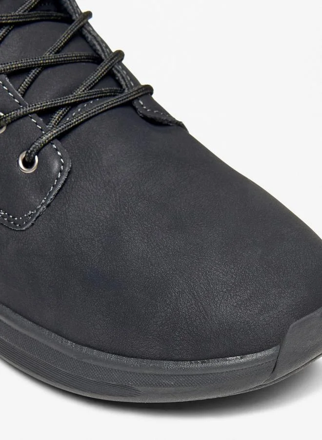 LBL By Shoexpress BLACK Panelled Lace-Up Ankle Boots for Men | Best Price UAE