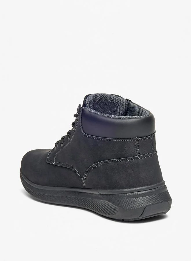 LBL By Shoexpress BLACK Panelled Lace-Up Ankle Boots for Men | Best Price UAE