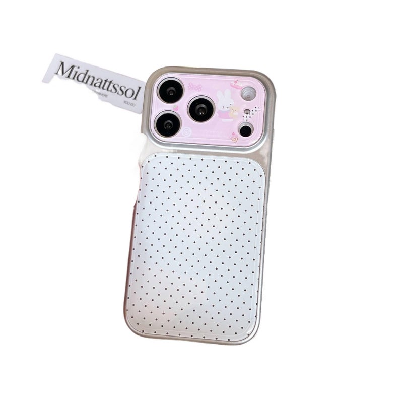 غطاء واقي بAcrylic باللون Miffy Rabbit من الأكريليك لـ iPhone 17 / 17 Air / 17 Pro / 17 Pro Max مع حماية من السقوط ونقشة منقطة مع مقاوم للصدمات مع نقشة أرنب ميفي مع تشطيب راتنج - Image 3