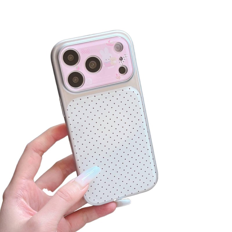 غطاء واقي بAcrylic باللون Miffy Rabbit من الأكريليك لـ iPhone 17 / 17 Air / 17 Pro / 17 Pro Max مع حماية من السقوط ونقشة منقطة مع مقاوم للصدمات مع نقشة أرنب ميفي مع تشطيب راتنج - Image 4