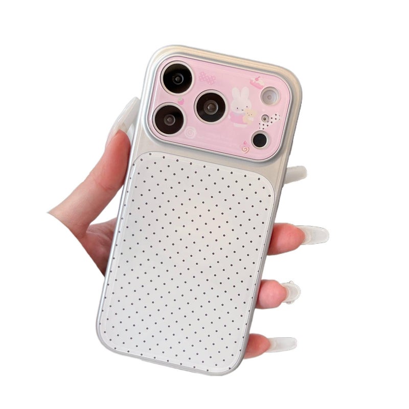 غطاء واقي بAcrylic باللون Miffy Rabbit من الأكريليك لـ iPhone 17 / 17 Air / 17 Pro / 17 Pro Max مع حماية من السقوط ونقشة منقطة مع مقاوم للصدمات مع نقشة أرنب ميفي مع تشطيب راتنج - Image 1