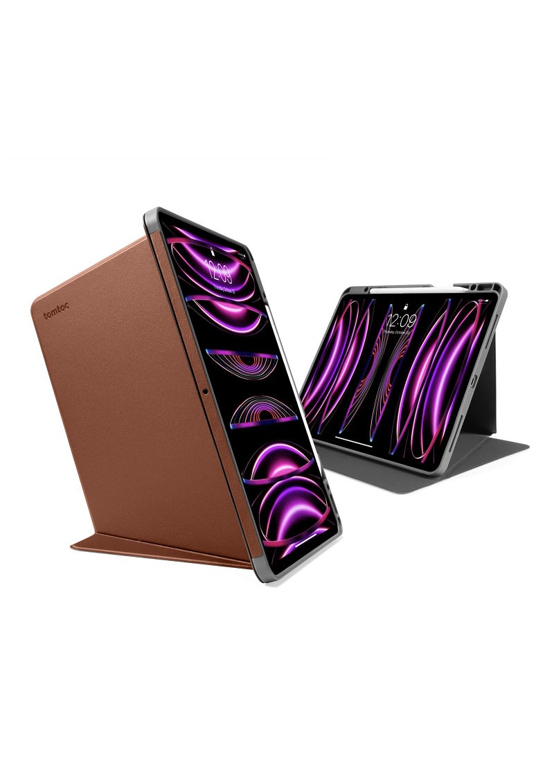 Tomtoc tomtoc Vertical iPad Pro Tri-Mode Case for 12.9 Inch iPad Pro 6th/5th Gen (M2&M1), Protective Case with iPad Pencil Holder, Magnetic Kickstand for 3 Use Modes, Support iPad Pencil Wireless Charging  - Image 1