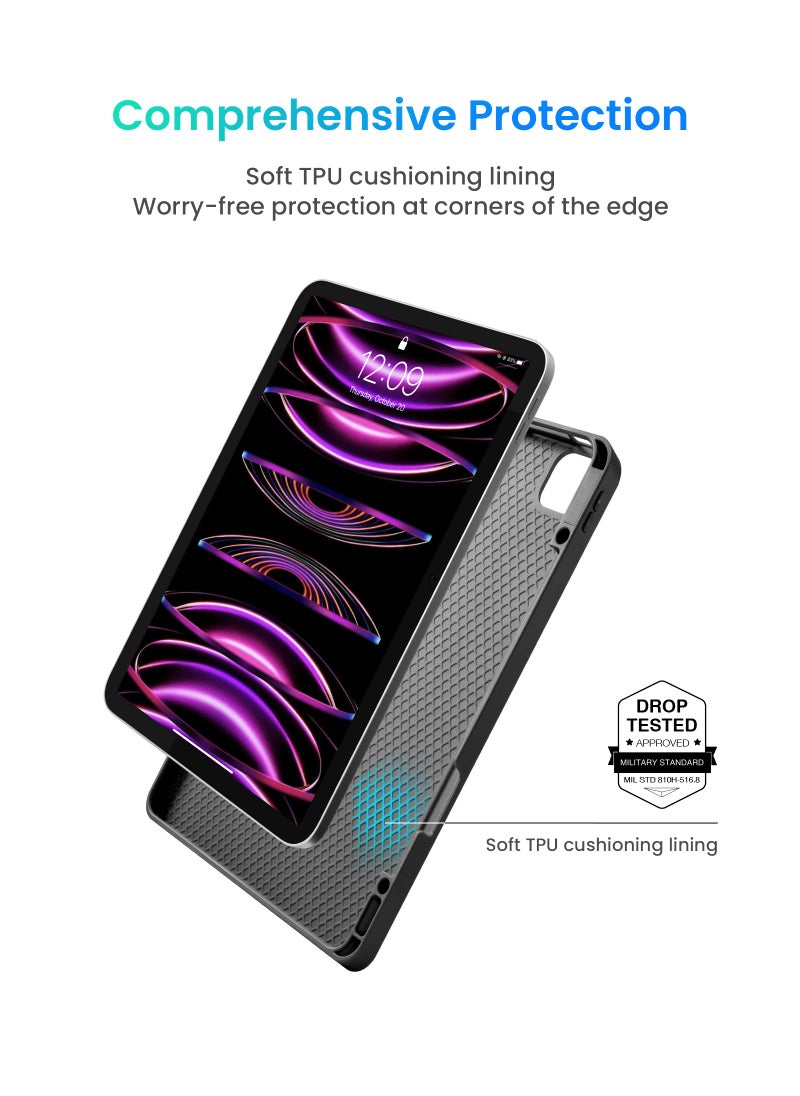 Tomtoc tomtoc Vertical iPad Pro Tri-Mode Case for 12.9 Inch iPad Pro 6th/5th Gen (M2&M1), Protective Case with iPad Pencil Holder, Magnetic Kickstand for 3 Use Modes, Support iPad Pencil Wireless Charging  - Image 2