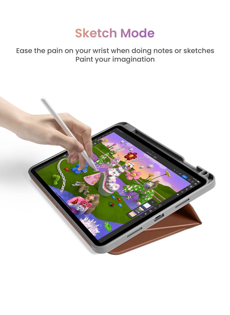 Tomtoc tomtoc Vertical iPad Pro Tri-Mode Case for 12.9 Inch iPad Pro 6th/5th Gen (M2&M1), Protective Case with iPad Pencil Holder, Magnetic Kickstand for 3 Use Modes, Support iPad Pencil Wireless Charging  - Image 4