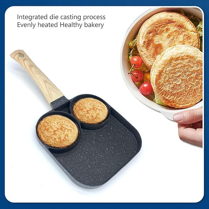 HOMETIC 3 in 1 Hole Pan Mini Frying Egg Nonstick Skillet Omelet Pan Suitable Medical Stone Cooker Breakfast Frying Pan - Image 5