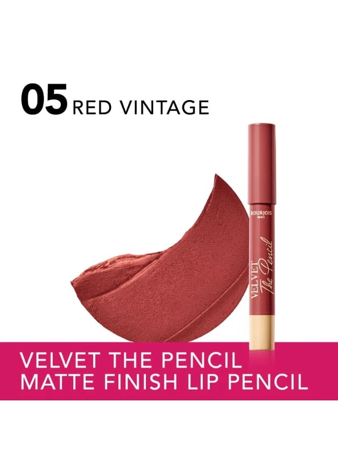 بورجوا باريس Velvet The Pencil رقم 5 قلم شفاه مطفي لون غني وثبات طويل ولمسة مخملية أنيقة - Image 4