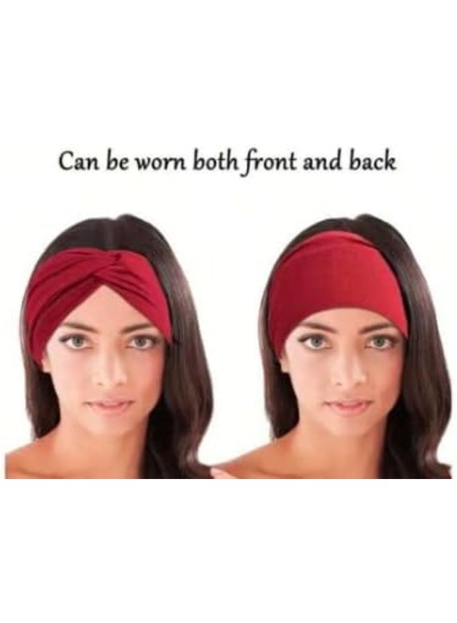 عصابة رأس عريضة للنساء، عصابة رأس كبيرة جدًا، إكسسوارات شعر بعقدة ملتوية (رمادي ) - Image 4