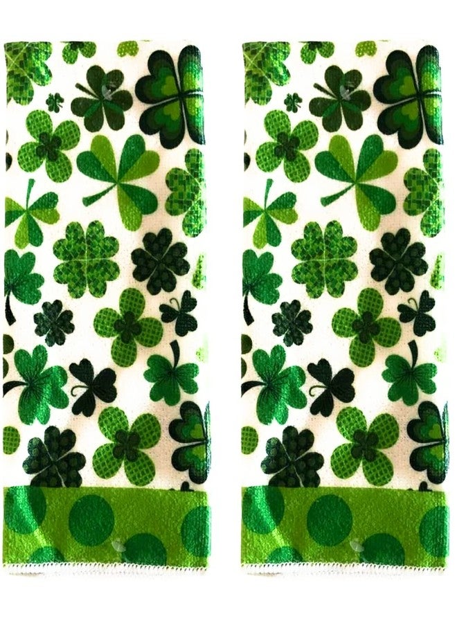 Greenbrier St. Patrick's Day Shamrock Kitchen Bathroom Hand Towels, Set of 2 - Image 2