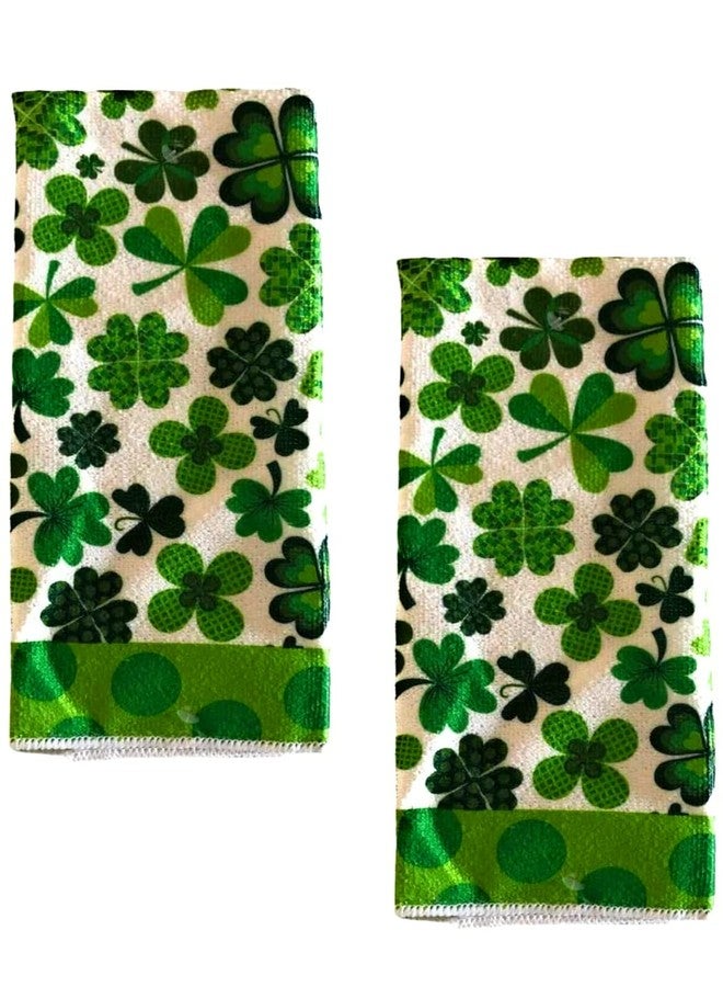 Greenbrier St. Patrick's Day Shamrock Kitchen Bathroom Hand Towels, Set of 2 - Image 1