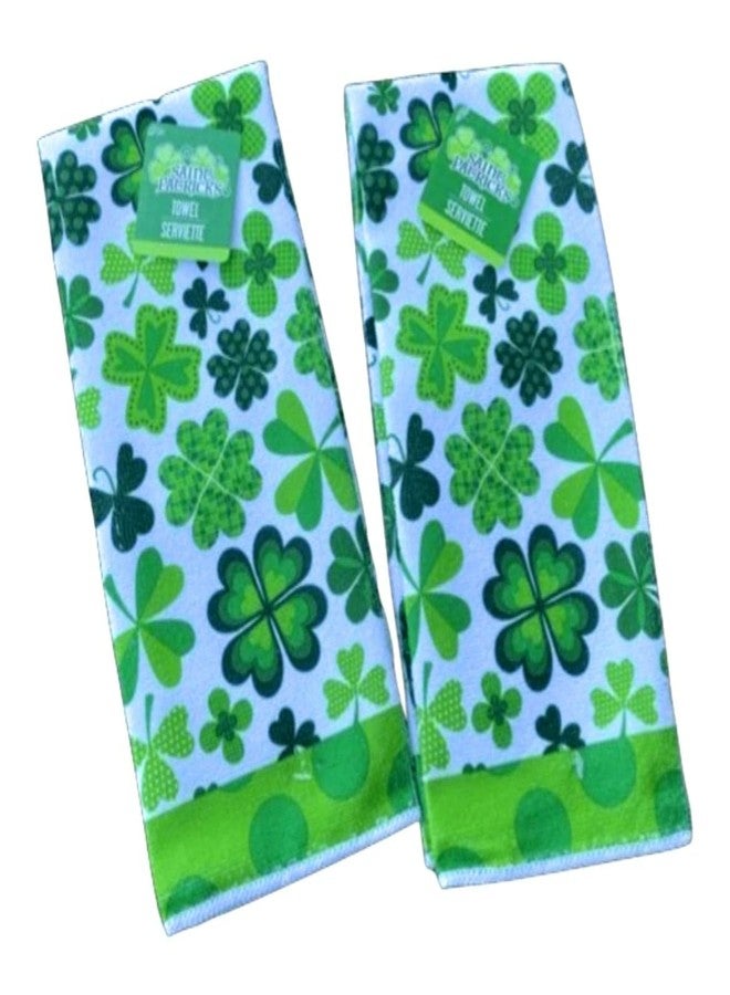 Greenbrier St. Patrick's Day Shamrock Kitchen Bathroom Hand Towels, Set of 2 - Image 4