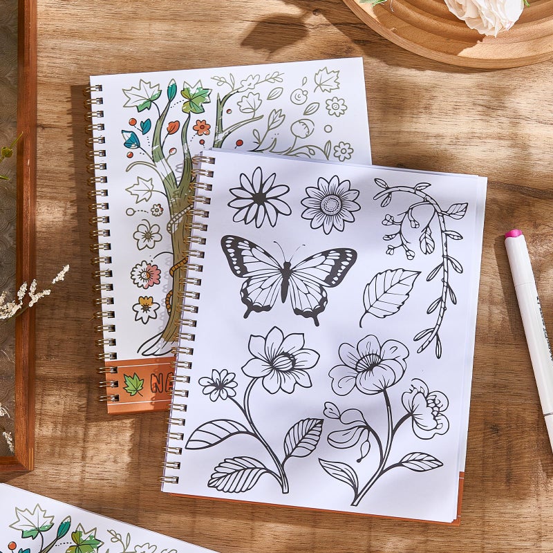 Gemmapylor Natural Adult Coloring Book for Women with Spiral Binding, Beginner Funny Coloring Book for Stress Relief, 30 Pages Single-Sided Printing, Relaxation Gifts for Women,Men,Teens - Image 3