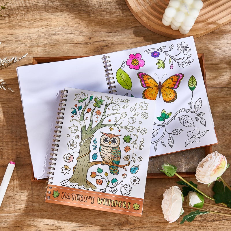 Gemmapylor Natural Adult Coloring Book for Women with Spiral Binding, Beginner Funny Coloring Book for Stress Relief, 30 Pages Single-Sided Printing, Relaxation Gifts for Women,Men,Teens - Image 5