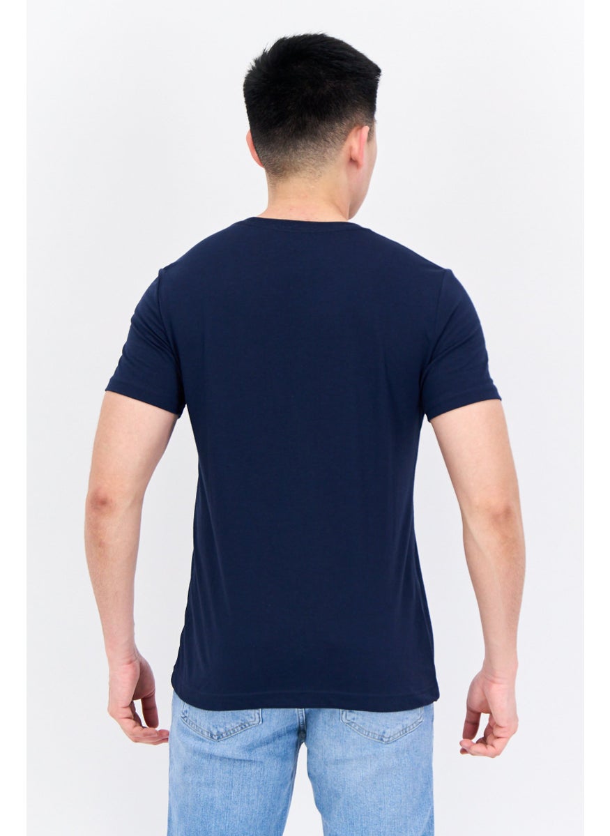 NAUTICA - Men Crew Neck Short Sleeve Brand Logo T-Shirt, Navy - Image 1