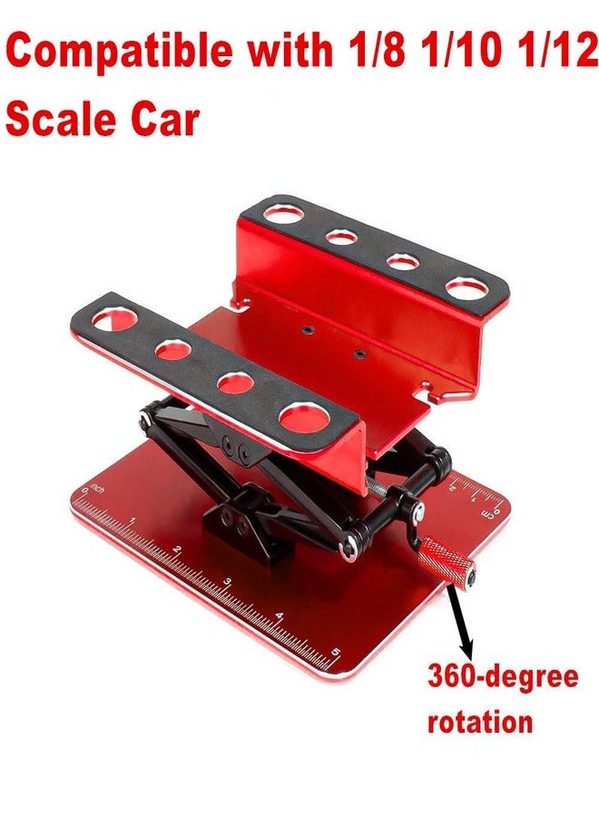 UURCSKY RC Work Stand Adjustable Repair Work Stand + Screw Tray for 1/8 1/10 1/12 TRX4 Axial Redcat Losi RC Crawler Car Truck, Aluminum 360° Rotating Repair Station with Lift Lower Height Platform - Image 4