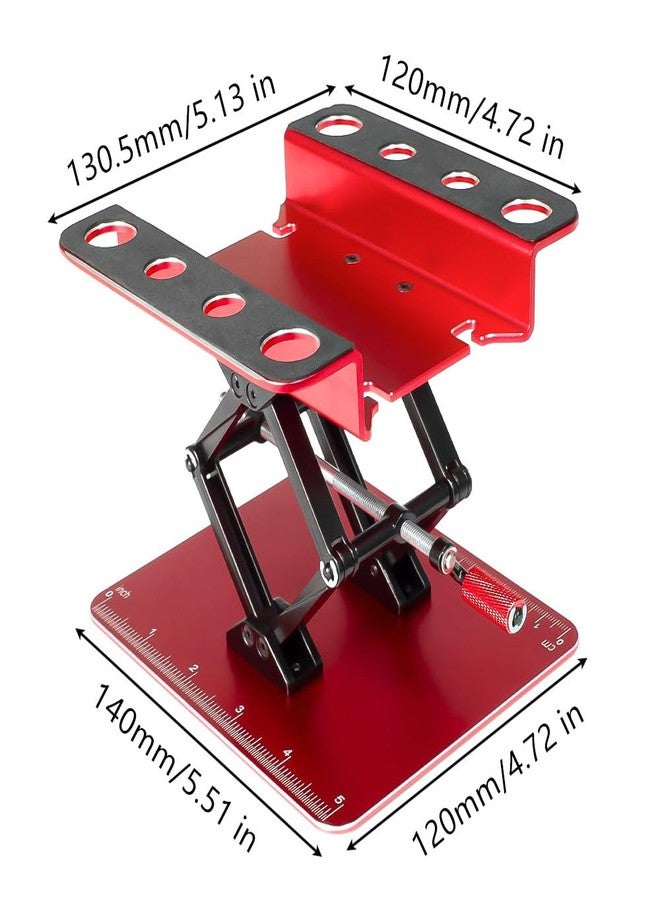 UURCSKY RC Work Stand Adjustable Repair Work Stand + Screw Tray for 1/8 1/10 1/12 TRX4 Axial Redcat Losi RC Crawler Car Truck, Aluminum 360° Rotating Repair Station with Lift Lower Height Platform - Image 2