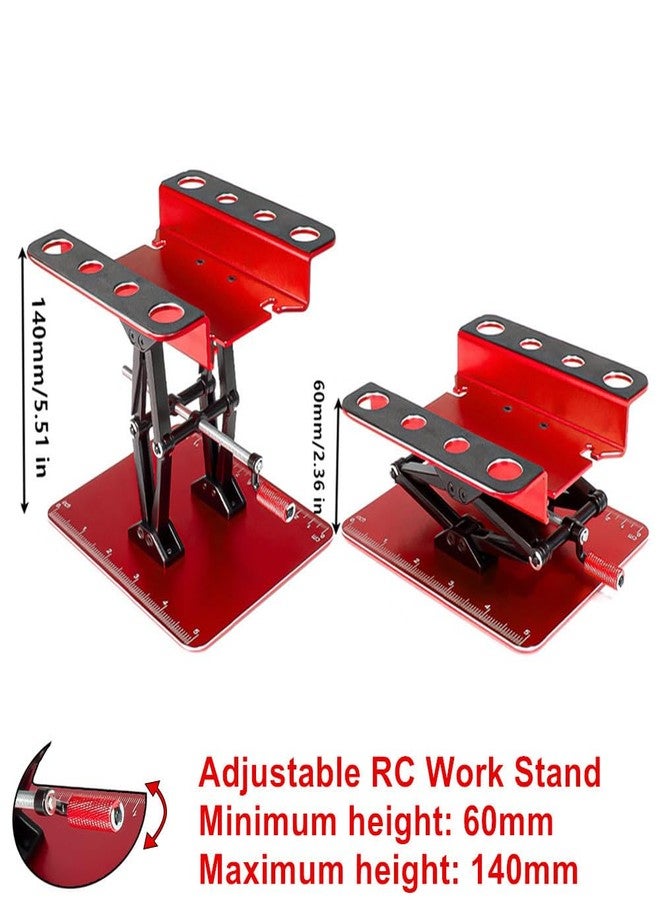 UURCSKY RC Work Stand Adjustable Repair Work Stand + Screw Tray for 1/8 1/10 1/12 TRX4 Axial Redcat Losi RC Crawler Car Truck, Aluminum 360° Rotating Repair Station with Lift Lower Height Platform - Image 3