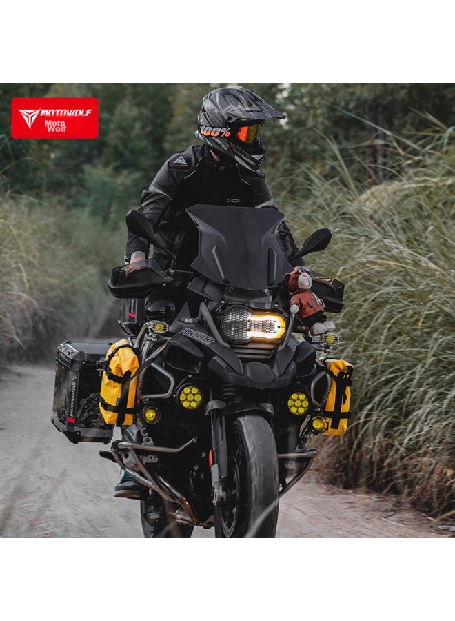 موتوولف Motowolf حقيبة متعددة الوظائف لمقود الدراجة النارية، حقيبة جانبية تخزين مقاومة للماء، حقيبة ركوب، حقيبة جانبية، معدات سفر للدراجات النارية، حقيبة تعليق سريعة الفك - Image 3