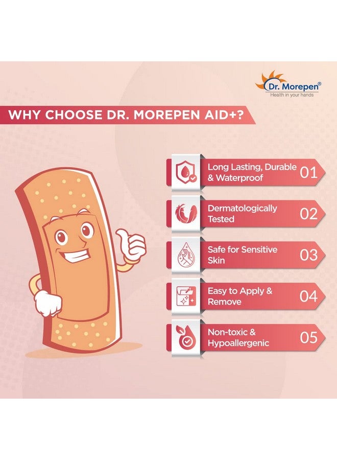 دكتور.موربين ضمادات لاصقة من دكتور موريبن | ضمادة إسعافات أولية مقاومة للغسيل | مرنة وجيدة التهوية | عبوة من 100 شريط للأطفال والكبار - Image 3